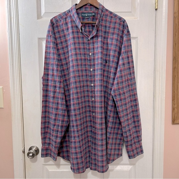 Polo Ralph Lauren Other - POLO Ralph Lauren Men's Button Down Shirt Plaid Purple Blue Size 3XLT